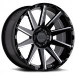 20���ݡ������ס�����ǥ�����������17��������ۥ����롡��GLOSS BLACK W/MILLED SPOKE/BLACK RHINO��TYPHOON�ۢ�����ñ��