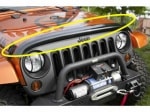 07y−　ジープ　ラングラー　フロント　スモーク　デフレクター　【Rugged Ridge製】|エクステリア/ブラック|ジープ　JK ラングラー