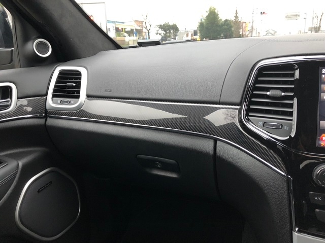 11y－ ジープ グランドチェロキー 純正 カーボンインテリアトリム