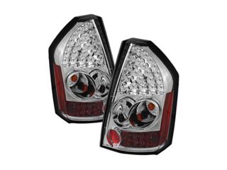08－10y クライスラー 300C LEDテールランプ 【クリア/メッキインナー 