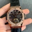 ★8万円加算で、18金の圧着へグレードup可能★超希少 受注限定生産のみ ★(特注=納期3〜4週間程度 要確認)★HUBLOT(ウブロ)505.OX.0180.LRクラシックフュージョン(ローズゴールドPVD)スケルトン手巻きトゥールビヨン/本当のトゥールビヨン ムーブ搭載)(最高ランク改造