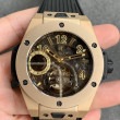 ★8万円加算で、18金の圧着へグレードup可能★超希少 受注限定生産のみ ★(特注=納期3〜4週間程度 要確認)★HUBLOT(ウブロ)405.MX.0138.RXビックバントゥールビヨン フルマジックゴールド(イエローゴールドPVD)スケルトン手巻きトゥールビヨン/本当のトゥールビヨン