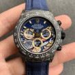 ★超希少★(受注生産のみ特注=納期2〜3週間程度 要確認)★cronusartカスタム カーボン ディトナ(ネイビーフィッシュ文字盤/7750搭載最高ランク改造品)分解清掃済み