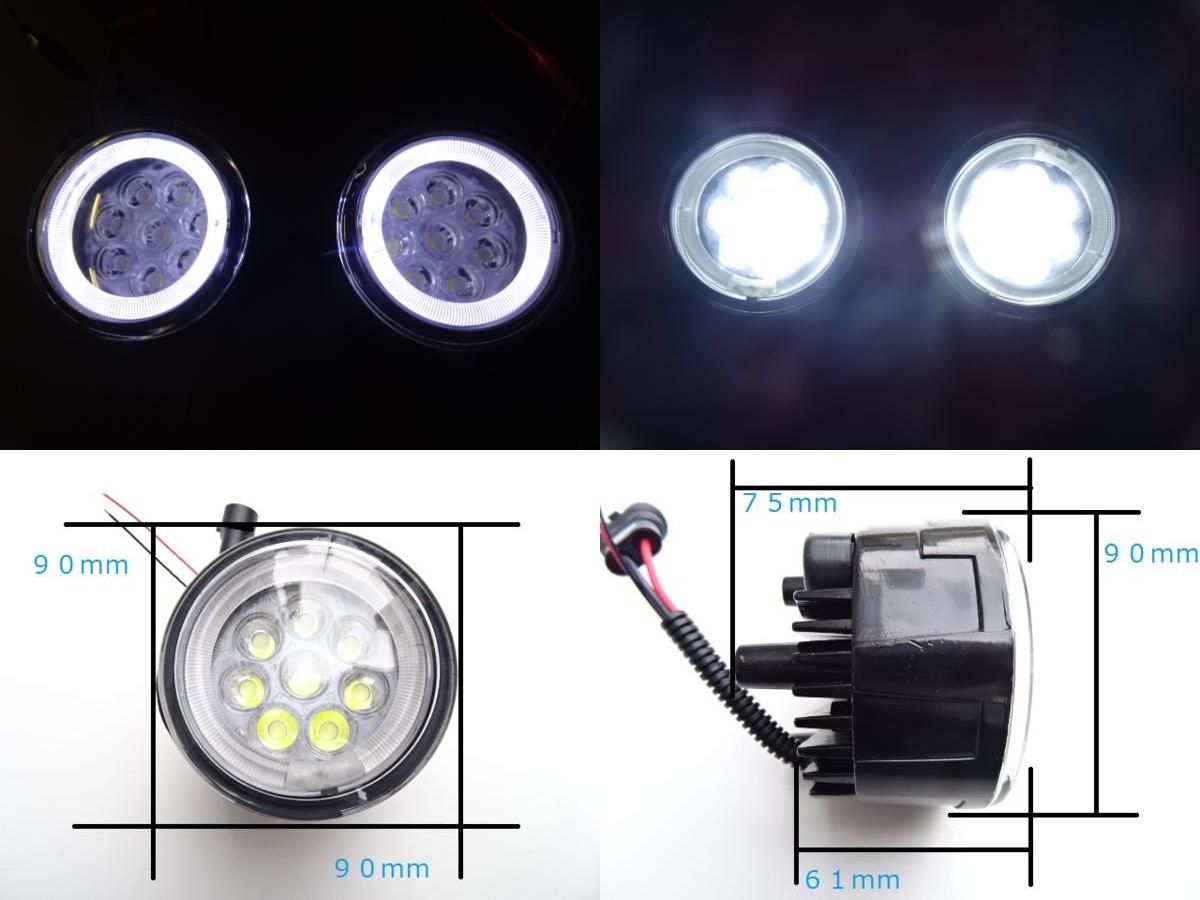 LEDイカリングフォグランプ ティーダ ティーダラティオ C11系 白