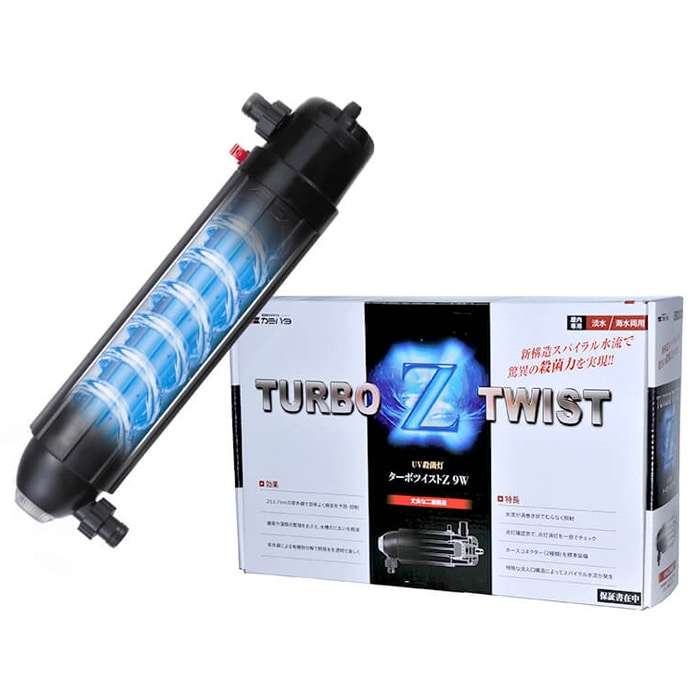 カミハタ 殺菌灯 ターボツイストZ 9W 元箱 取説あり カミハタ ターボツイストZ (9W) 殺菌灯 淡水・海水両用 水量約