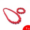 [セット価格] ネックレスとブレスレットのセット Rojo(ロホ) 赤[フラメンコ用][スペイン直輸入][メール便]|ブレスレット・ネックレス・ヘアアクセサリ