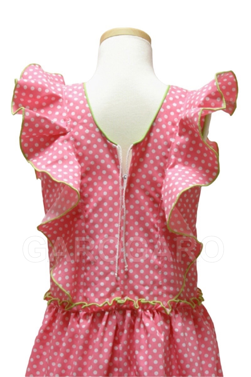 2024 ファッション フラメンコドレス ピンク 水玉模様