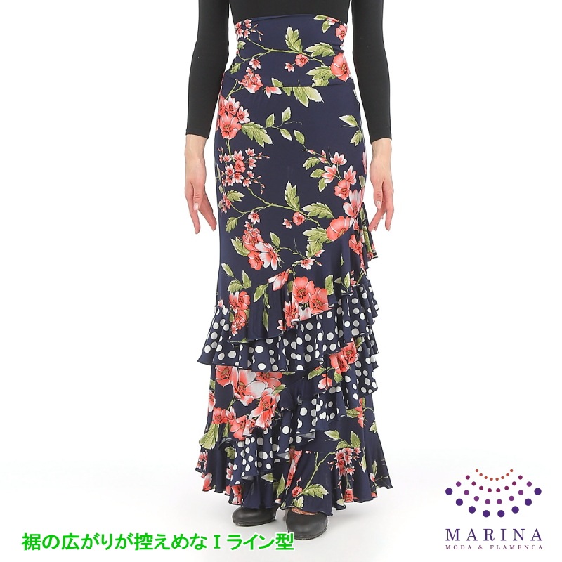 お値下げ 花柄フリルフラメンコスカート フラメンコ | スカート Capricho(カプリチョ) モデル:D5-4 花柄 婦人用