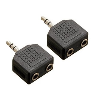 TFTEC 変換名人 3.5mmステレオミニ音声 2分配アダプタ ステレオ 3.5mm (オス) - 3.5mm (メス)×2 2個入 AV/352J-35PS(2P) ◆メ