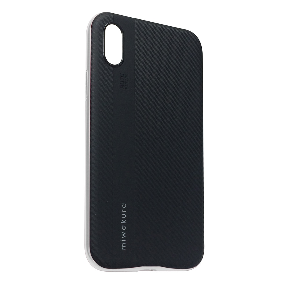 【iPhoneX ケース】 miwakura 美和蔵 プロテクトケース METEOR フレーム分離型 TPU素材 軽量仕様 ブラックxシルバー MCA-MTOIX-S ◆メ