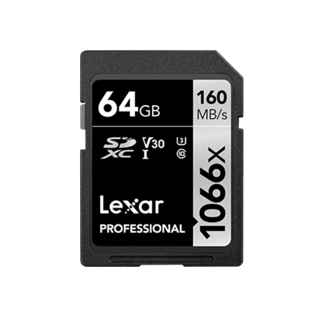 64GB SDXCカード SDカード Lexar レキサー Professional Silver 1066x Class10 UHS-1 U3 V30 R:160MB/s W:70MB/s 海外リテール LSD1066064G-BNNNG ◆メ