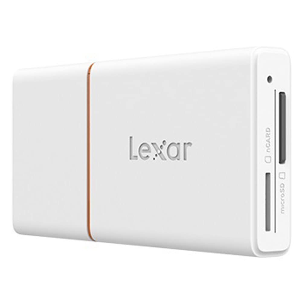 NM Card(nCARD)/microSD 2-in-1カードリーダー Lexar レキサー USB3.1 Gen1 Type-A/C両対応 ホワイト 海外リテール LRW350U-BNNNC ◆メ