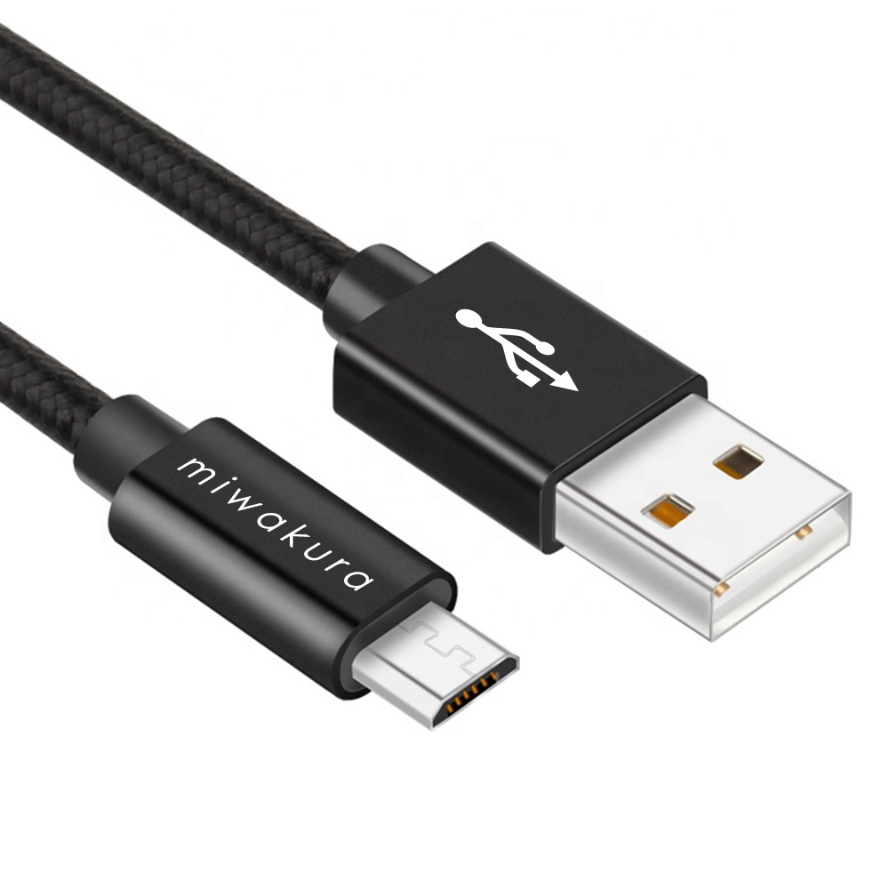 Micro USB ケーブル 1m 強靭メッシュ仕様 USB2.0 最大2.4A miwakura 美和蔵 充電/データ転送 5Gbps USB-A to microB 100cm ブラック MCA-ATM100U2-K ◆メ