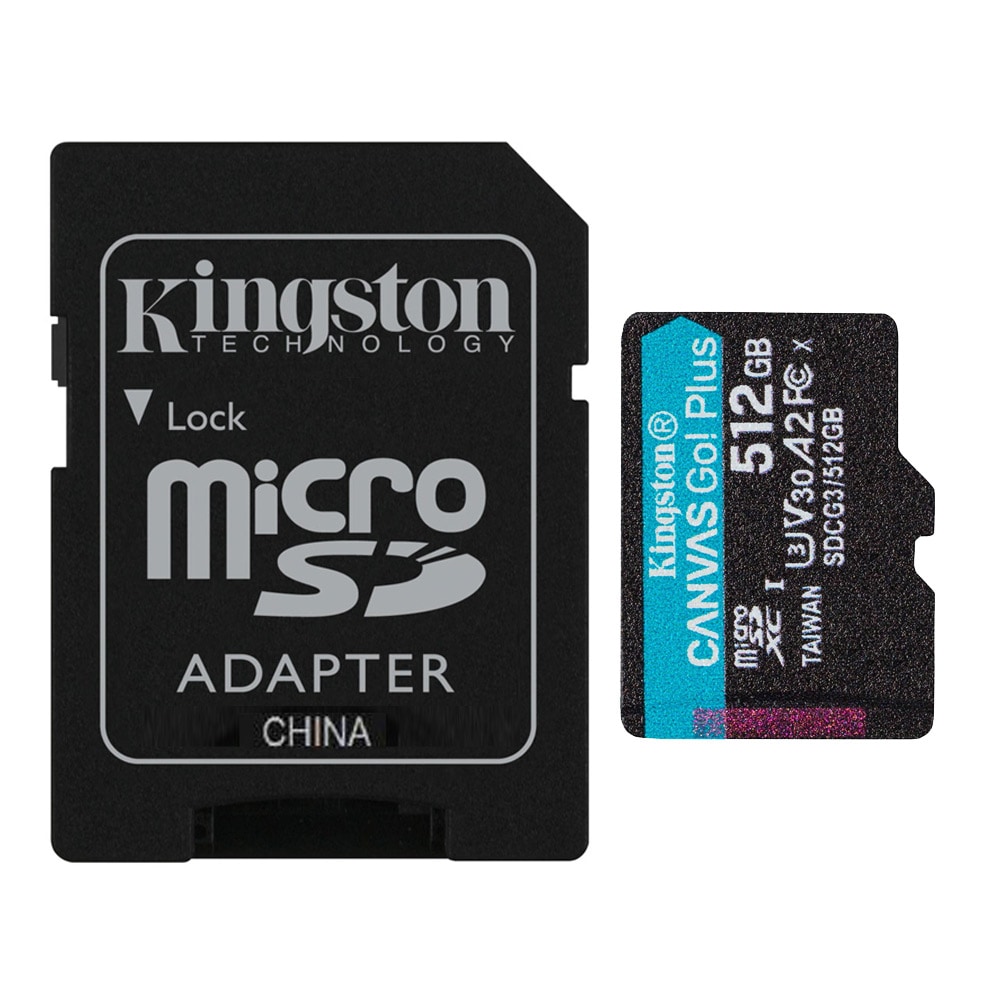 512GB microSDXCカード マイクロSD Kingston キングストン Canvas Go Plus UHS-I U3 V30 A2 4K R:170MB/s W:90MB/s SDアダプター付 海外リテール SDCG3/512GB ◆メ