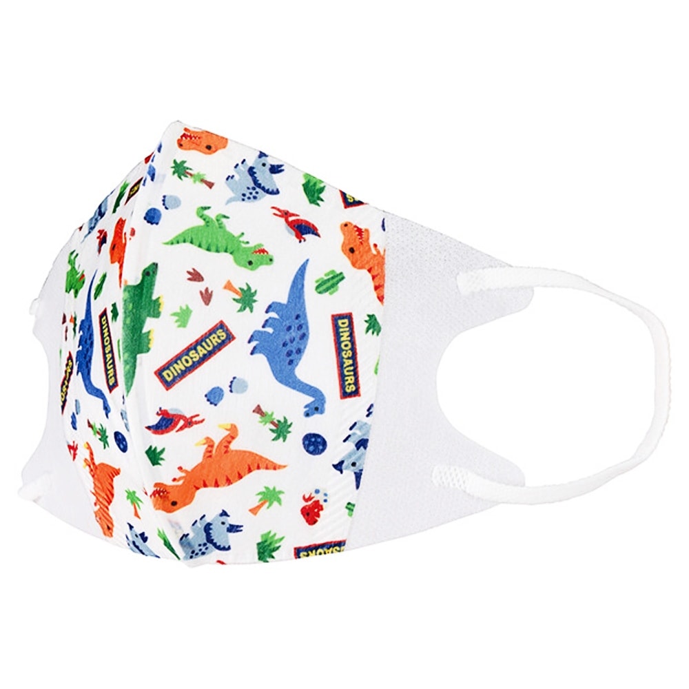 ディノサウルス 恐竜 ダイナソー マスク 立体 子供用 こども用 7枚入り SKATER スケーター 不織布 三層構造 4才以上用 サイズ12×10cm 個包装 62670-8-MSKS3N ◆メ