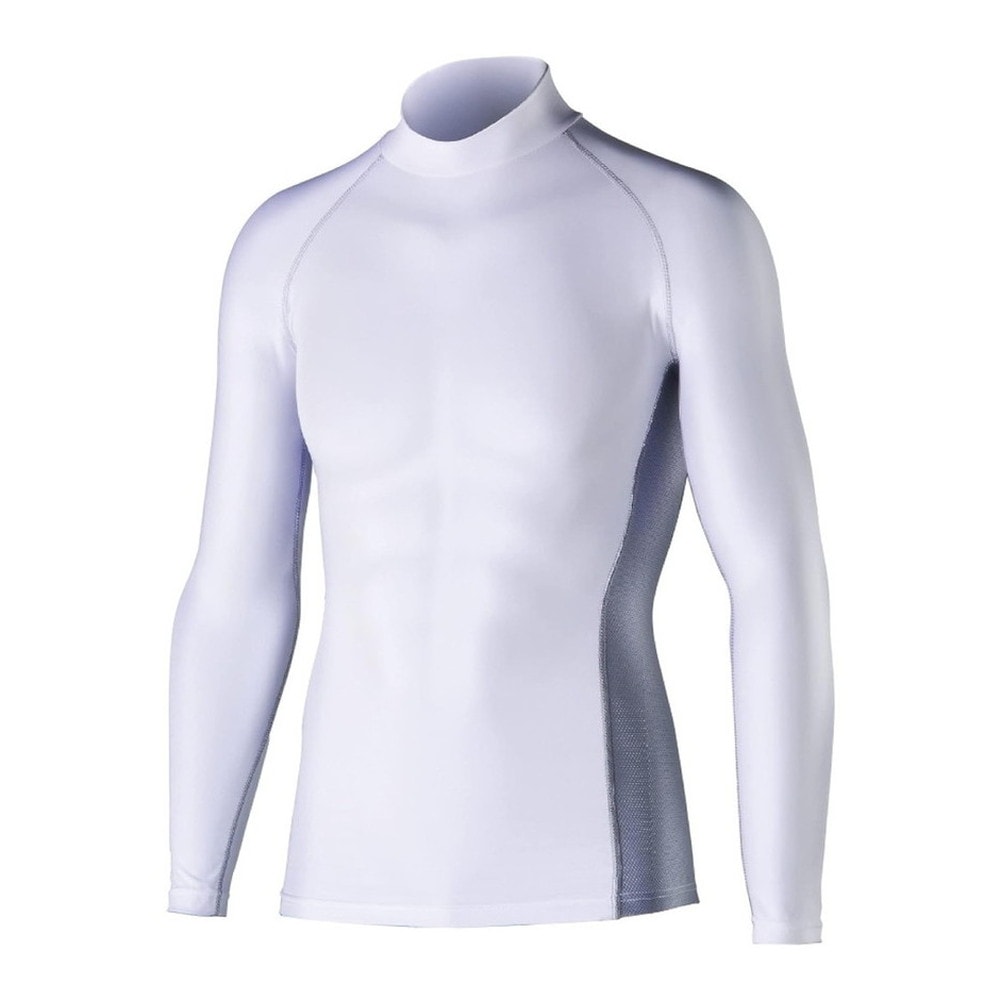 長袖バックハイネックシャツ JW-625 BT冷感 ホワイト 3Lサイズ OTAFUKU