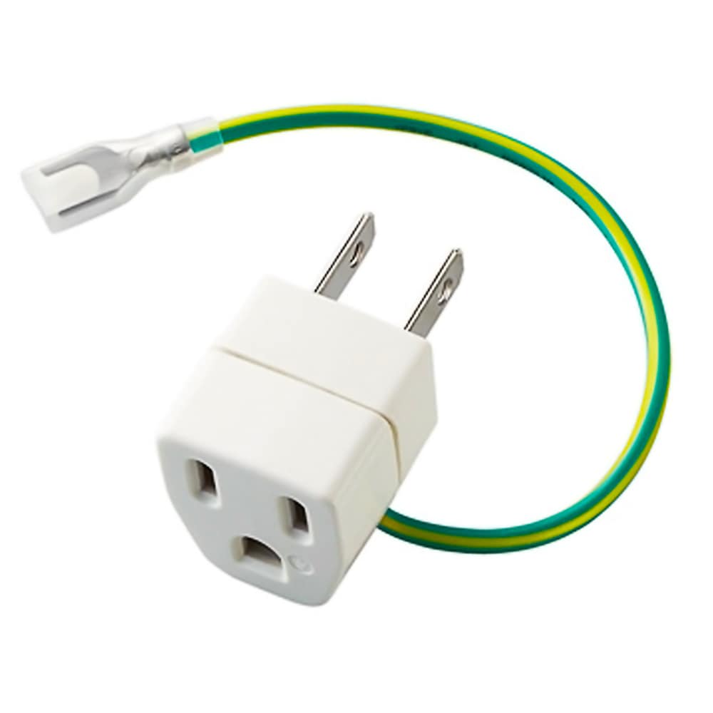 OA変換アダプタ 延長コード 電源タップ 3ピン→2ピン ELECOM エレコム コンセントプラグ変換 アース用コード15cm付 ホワイト T-H32 ◆メ