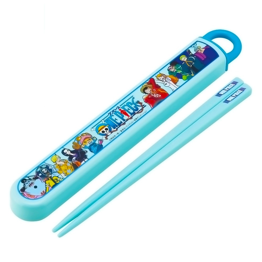 弁当用箸 ワンピース 24 ONE PIECE スライド箸＆箸箱セット SKATER スケーター 子供 箸16.5cm スライド式 ストッパー付 名前シール付 677311-ABS2AMAG ◆メ