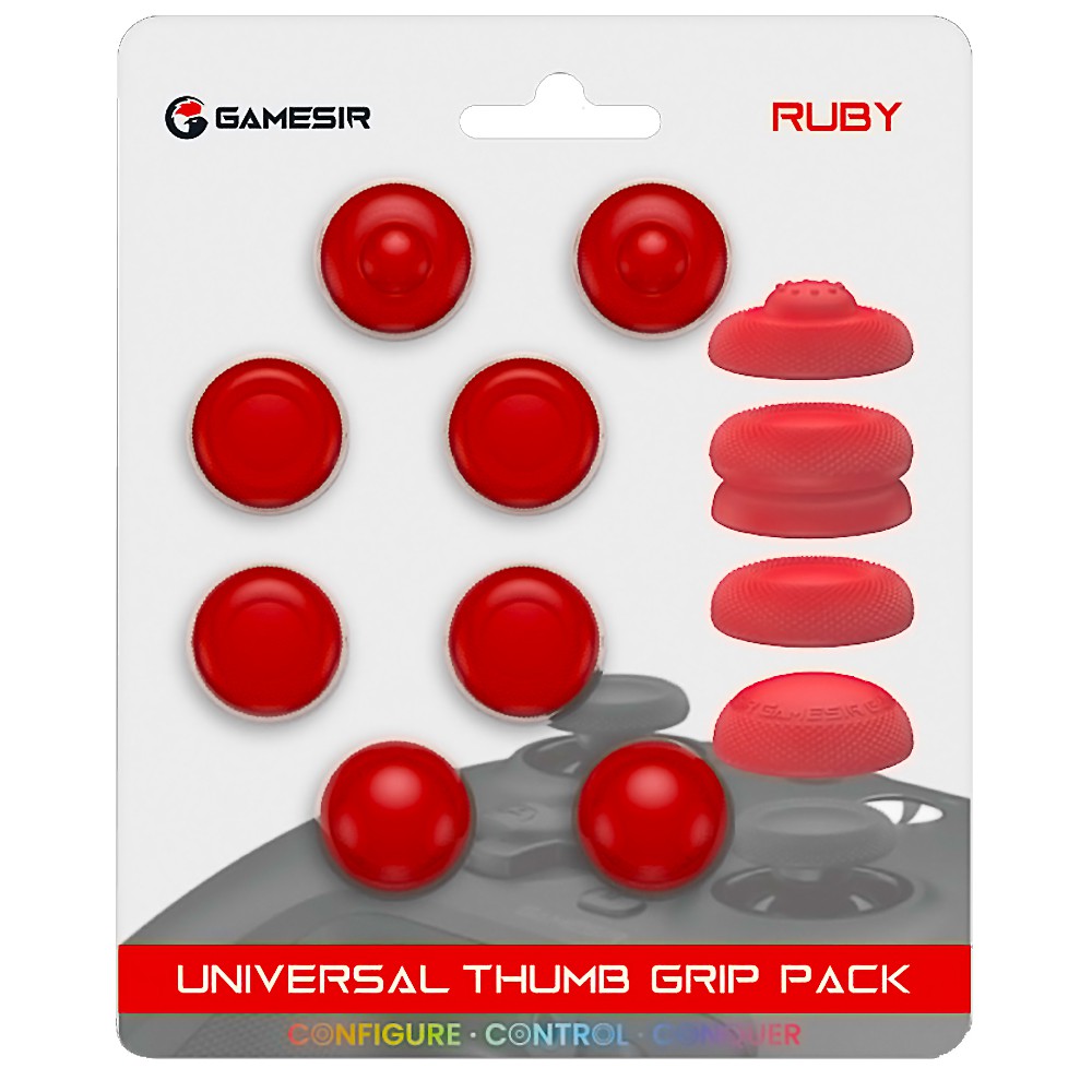 スティックグリップ GameSir Thumb Grip Red 4種×2 計8個入 適合コントローラー:Xbox S X One S / PS5 PS4 / Switch Pro / GameSir製品 レッド ThumbGripRed ◆メ