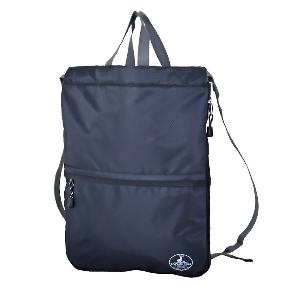 ナップサック プールバッグ 1317 CaptainStag キャプテンスタッグ 2way 持つバッグ 背負うナップザック サイドポケット付 高さ42/幅32/マチ1-15(cm) ブラック 13170001BK ◆宅