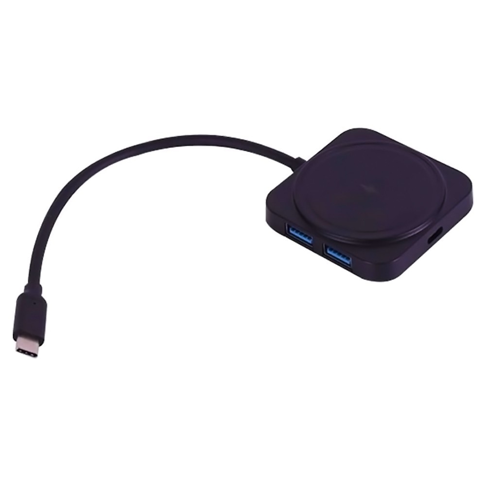 Type-Cハブ 5in1 マグネット式ワイヤレス充電対応 LAZOS リーダーメディアテクノ HDMI出力 PD100W USB3.0-Aポート ブラック L-CH5MW ◆メ