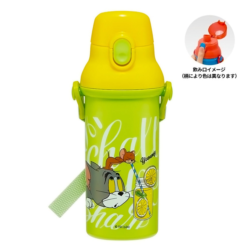 水筒 トムとジェリー EAT.EAT.EAT 直飲みプラワンタッチボトル SKATER スケーター 子供 ワンプッシュ式 容量480ml 食洗機対応 抗菌 超軽量 691041-PSB5SANAG ◆宅