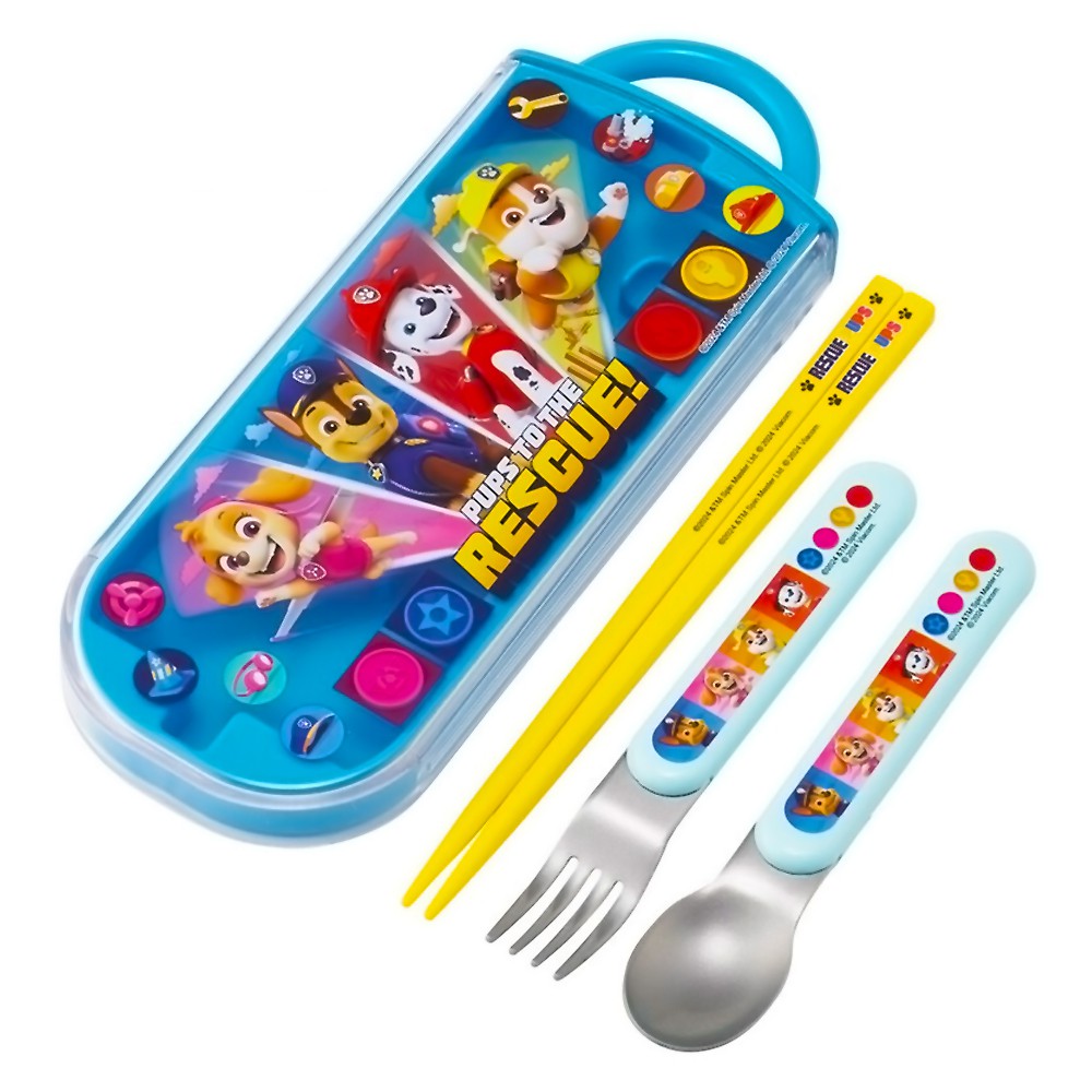 弁当用箸 トリオセット パウパトロール 25 SKATER スケーター 子供 箸16.5cm/スプーン・フォーク13cm スライド式 名前シール付 694141-TACC2AG ◆メ