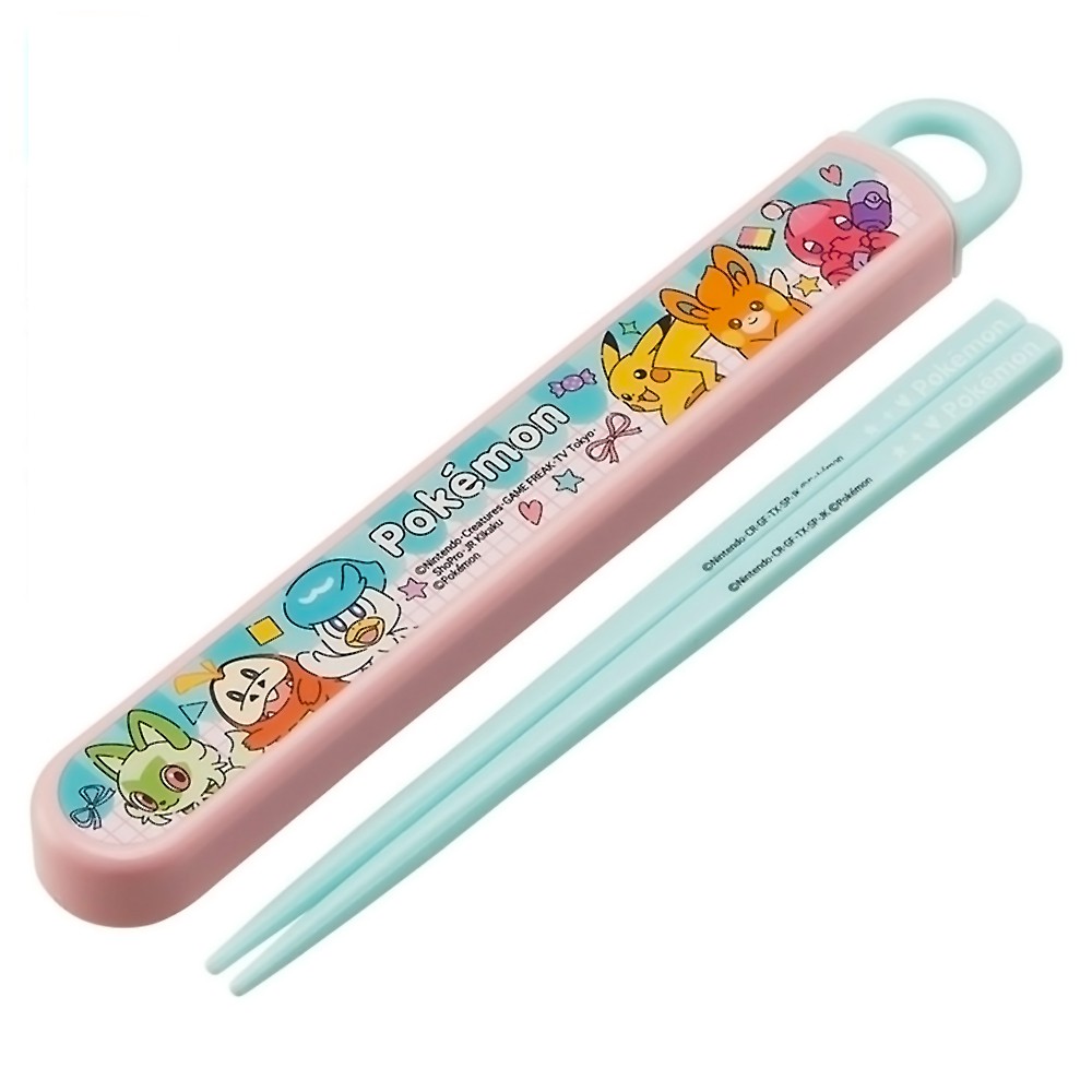弁当用箸 ポケモン Popping Up スライド箸&箸箱セット SKATER スケーター 子供 箸16.5cm スライド式 ストッパー付 名前シール付 687167-ABS2AMAG ◆メ