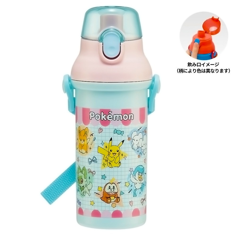 水筒 ポケモン Popping Up 直飲みプラワンタッチボトル SKATER スケーター 子供 ワンプッシュ式 容量480ml 食洗機対応 抗菌 超軽量 687211-PSB5SANAG ◆宅