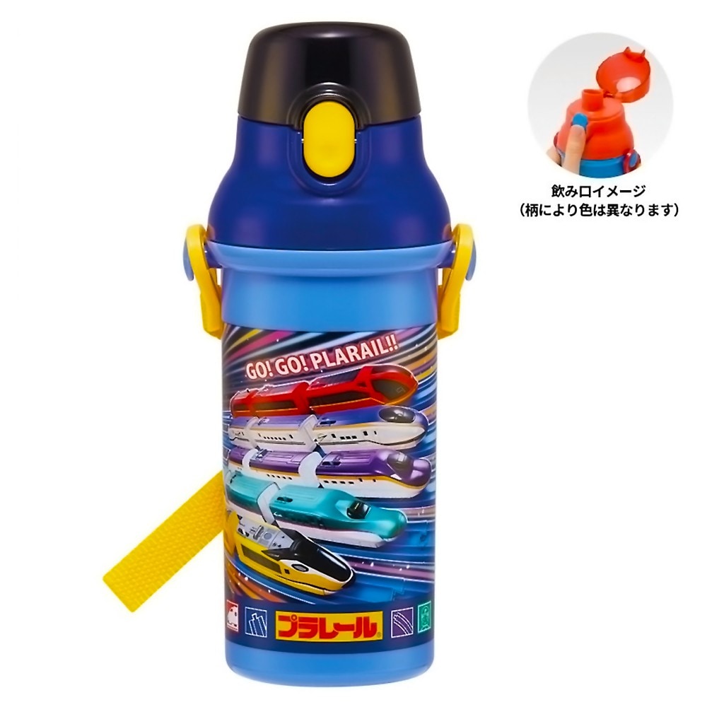 水筒 プラレール 25 直飲みプラワンタッチボトル SKATER スケーター 子供 ワンプッシュ式 容量480ml 食洗機対応 抗菌 超軽量 694059-PSB5SANAG ◆宅
