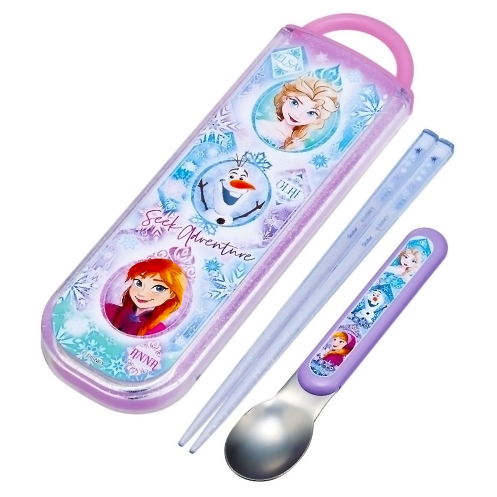 弁当用箸 アナと雪の女王 25 スライド式箸スプーンコンビセット SKATER