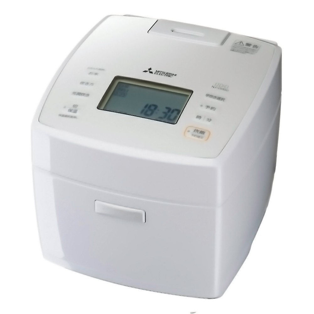 炊飯器 IHジャー 月白 げっぱく 5.5合 NJ-VS10G MITSUBISHI 三菱 備長炭コート 炭炊釜 2層厚釜 大火力 可変超音波吸水 連続沸騰 月白 ホワイト NJ-VS10G-W ◆宅