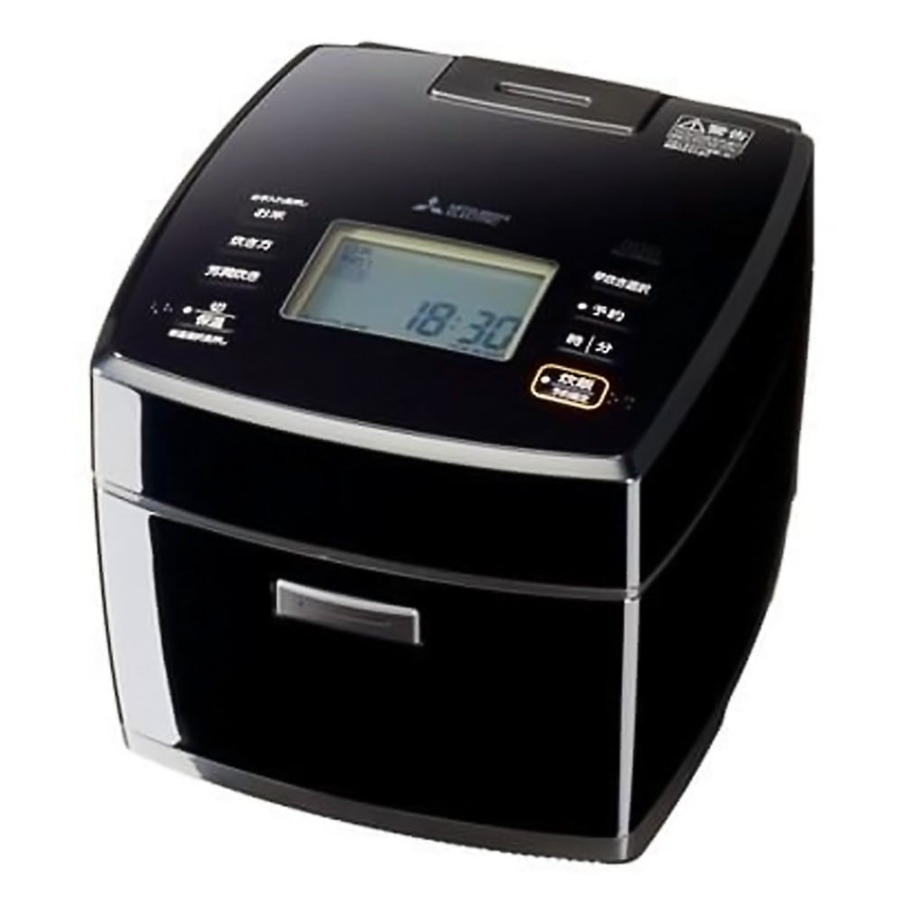 炊飯器 IHジャー 黒曜 こくよう 1升 10合 NJ-VS18G MITSUBISHI 三菱 備長炭コート 炭炊釜 2層厚釜 大火力 可変超音波吸水 連続沸騰 黒曜 ブラック NJ-VS18G-B ◆宅