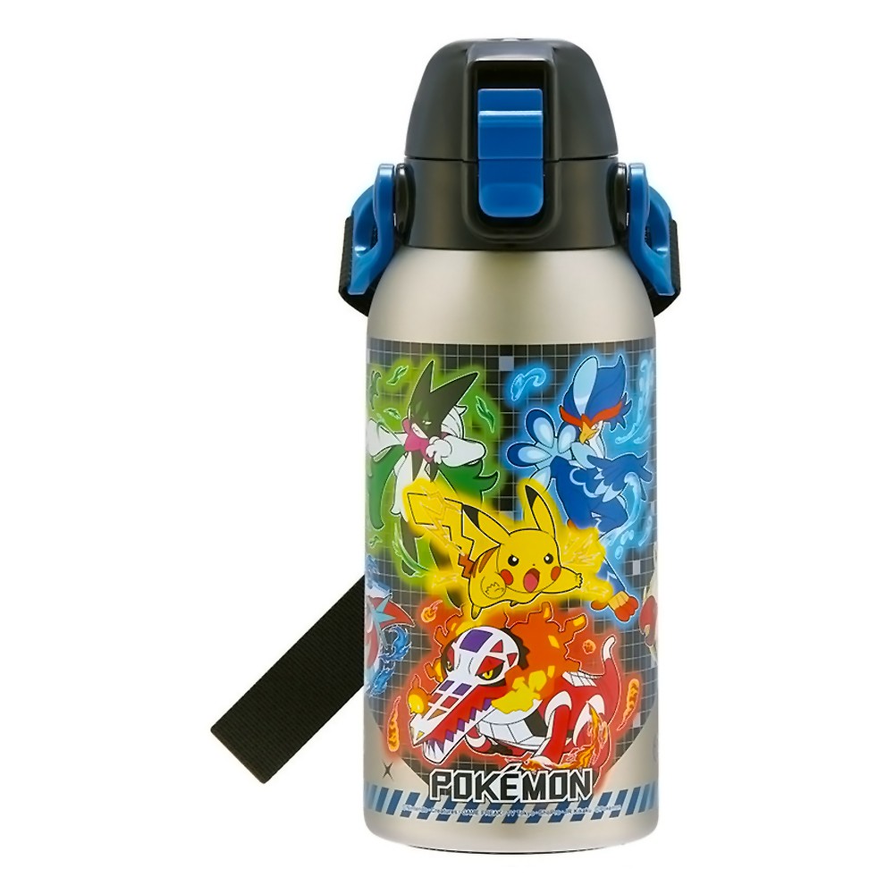 水筒 ポケットモンスター 25 ポケモン ショルダーベルト付ダイレクトステンレスボトル SKATER スケーター 保冷 子供 可愛い 容量600ml 直飲み ワンプッシュ 696428-STCH6 ◆宅