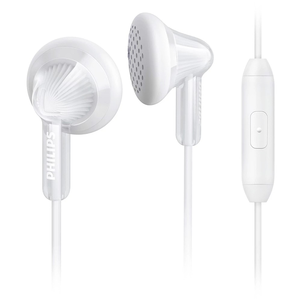ステレオイヤホン SHE3015 オープンイヤー PHILIPS フィリップス EXTRA BASS 開放型 フレキシブルグリップ 有線 3.5mmプラグ マイク付 並行輸入品 ホワイト SHE3015WT/00 ◆メ
