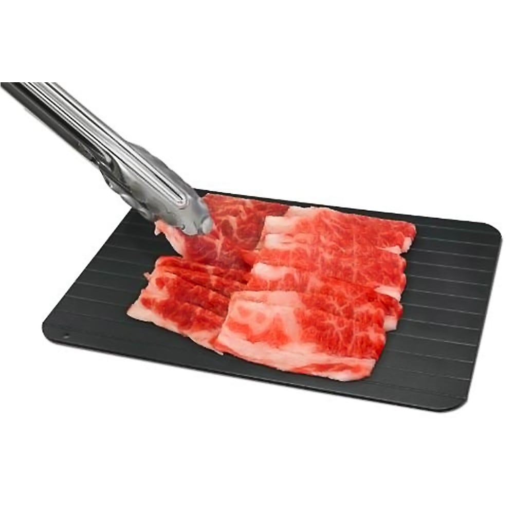 ハイスピード解凍プレート 急速解凍 キッチン 台所用品 InterBase インターベース キャンプ アウトドア 冷凍食材 置くだけ 熱伝導率 Mサイズ 23×16.5cm ブラック IB-273 ◆メ