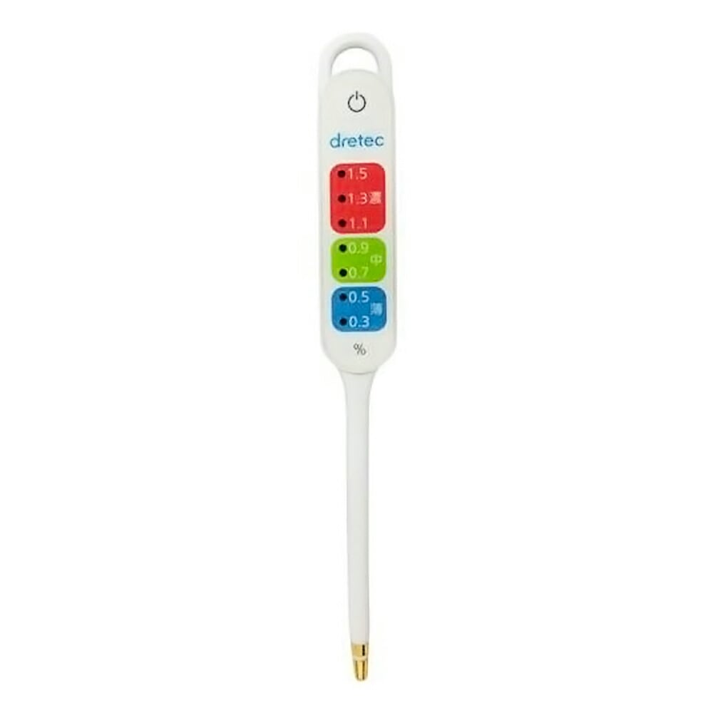 塩分計 健康塩分計 塩分測定器 dretec ドリテック ヘルスケア 塩分濃度計 減塩 食事管理 健康管理 塩分チェック 健康 血圧 離乳食 ダイエット ホワイト EN-900WT ◆メ