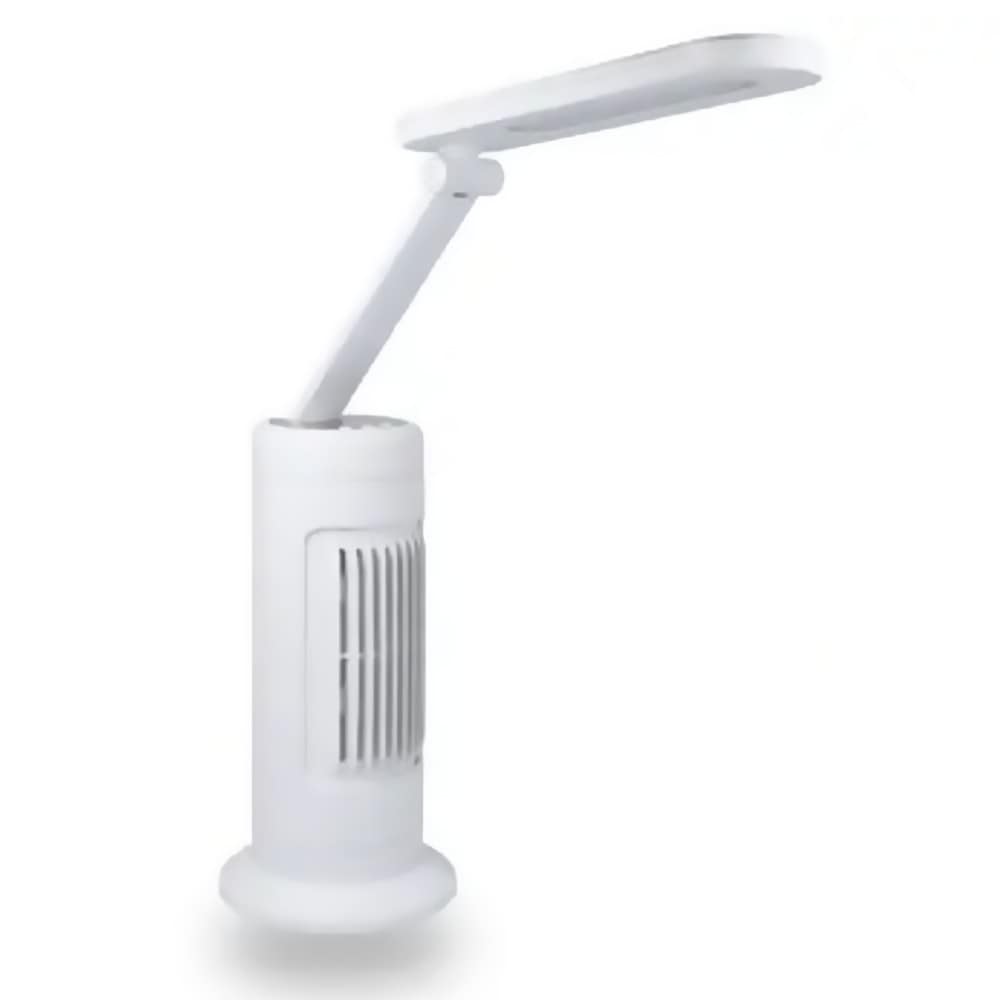 LEDデスクライト ファン付き 卓上 目にやさしい GENTOS ジェントス Lumillionシリーズ 明るさ600ルーメン 高演色 3段階調光 ブルーライト軽減 AC電源 ホワイト DK-R114WH ◆宅