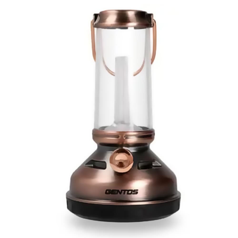 LEDランタン 給電機能付 USB充電式 GENTOS ジェントス Explorer 明るさ300lm 実用点灯8.5h ダイヤル式調光 キャンドルモード 耐塵 防滴 クラシカルデザイン EX-016PB ◆宅