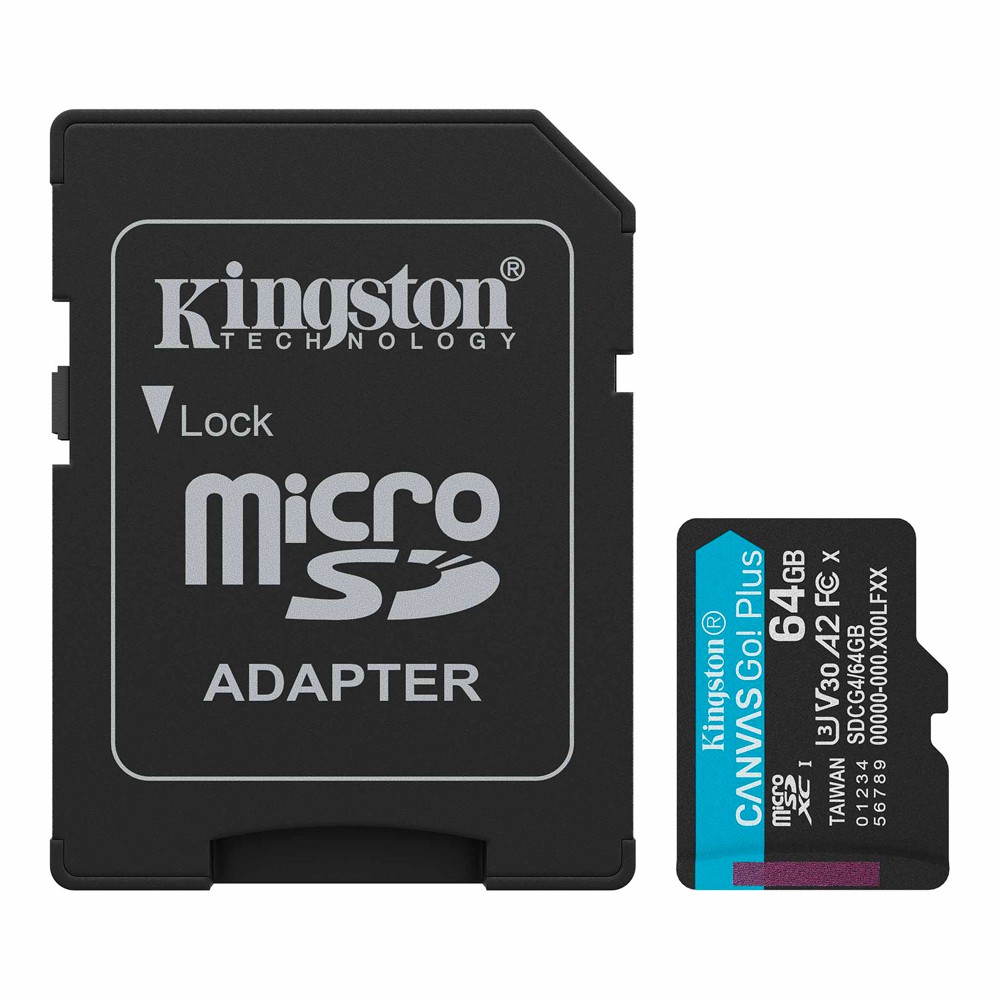 microSDXC 64GB Kingston キングストン Canvas Go Plus Gen4 Class10 UHS-1 U3 V30 A2 R:200MB/s W:100MB/s +ADP 海外リテール SDCG4/64GB ◆メ