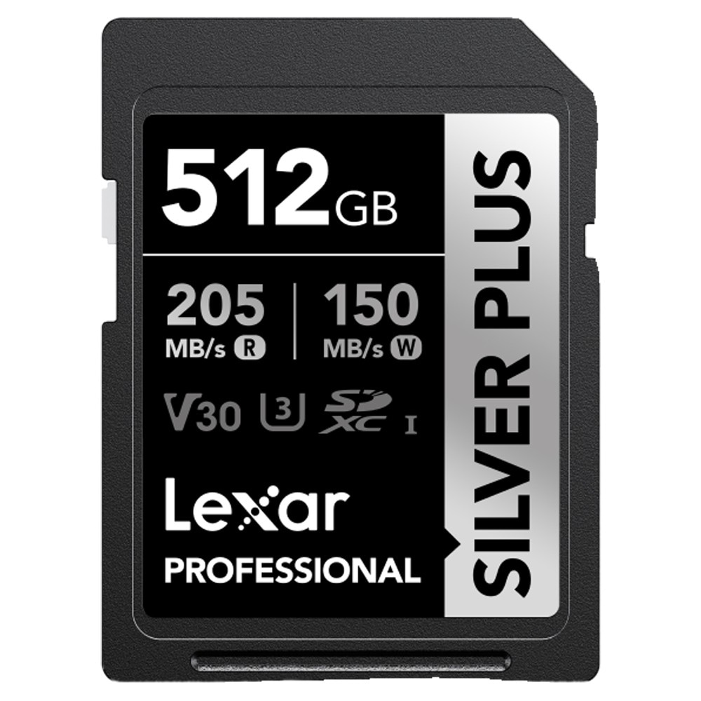 SDカード 512GB SDXC Lexar レキサー Professional SILVER PLUS Class10 UHS-I U3 V30 R:205MB/s W:150MB/s 海外リテール LSDSIPL512G-BNNNG ◆メ