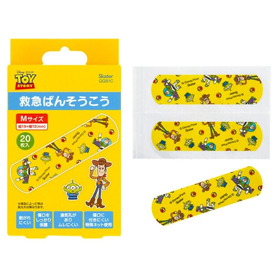 ばんそうこう トイストーリー TOY STORY ディズニー 救急絆創膏 20枚入り SKATER スケーター 子供 可愛い 携帯用 Mサイズ72×19mm 718458-QQB1C ◆メ