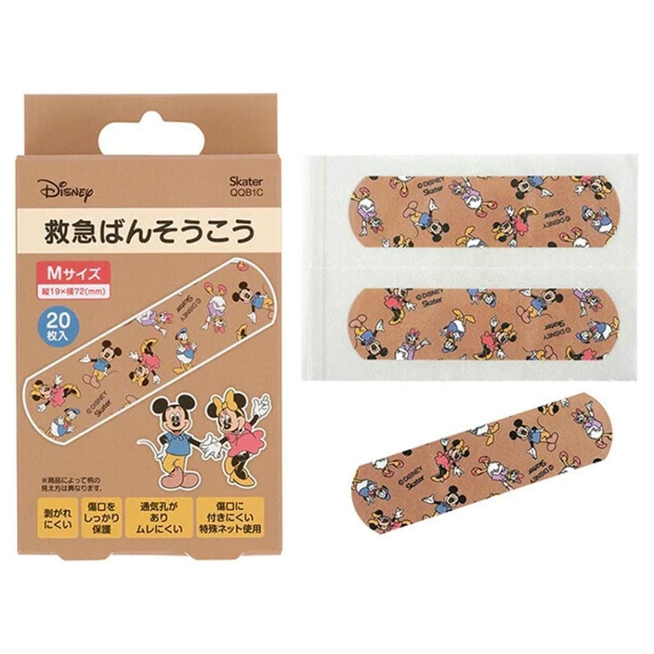 ばんそうこう ミッキー＆フレンズ ディズニー 救急絆創膏 20枚入り SKATER スケーター 子供 可愛い 携帯用 Mサイズ72×19mm 718410-QQB1C ◆メ