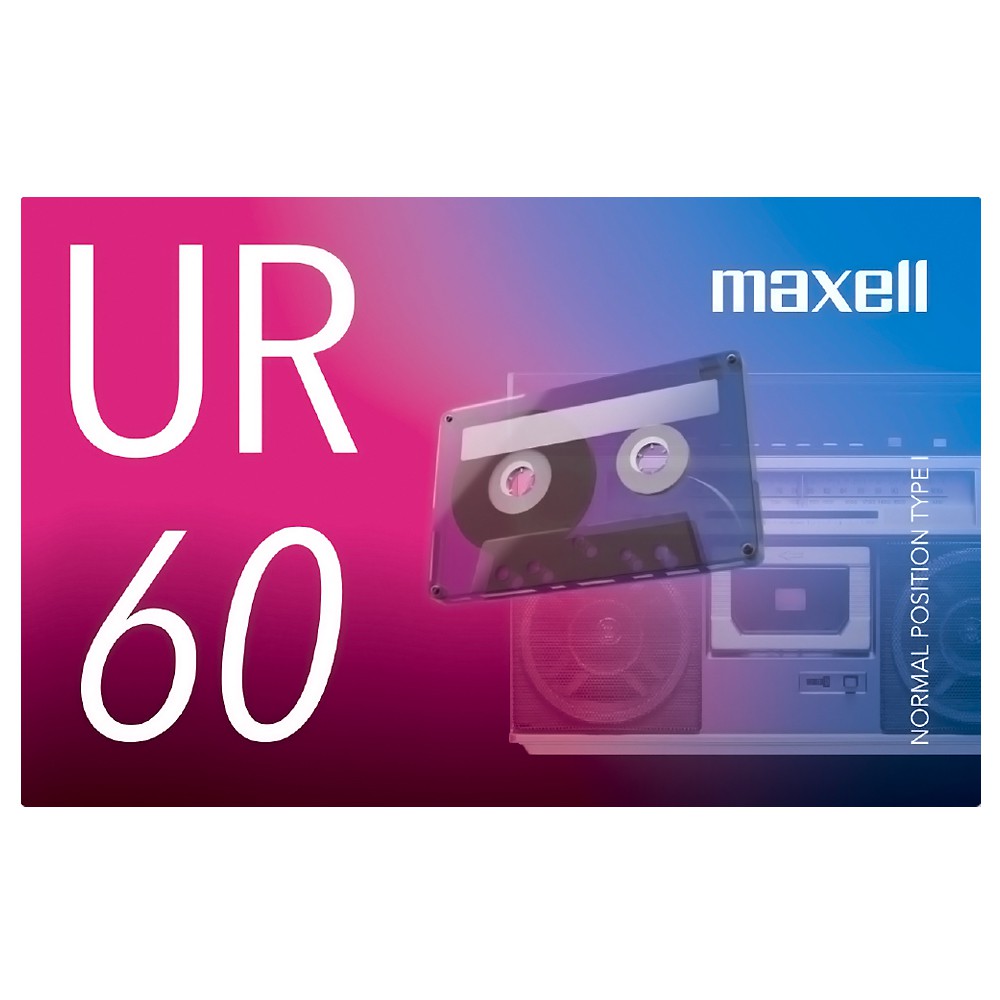 カセットテープ 60分 1巻 maxell マクセル オーディオテープ 音楽用 録音時間60分(片面30分) ノーマルポジション 出し入れ楽々厚型ケース UR-60N ◆メ