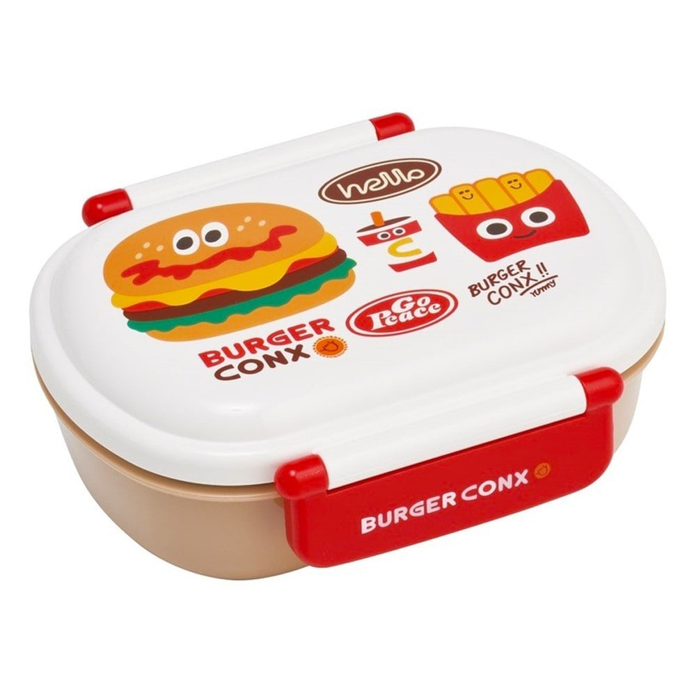 弁当箱 バーガーコンクス ハロー ふわっとフタタイトランチボックス小判 SKATER スケーター 子供 抗菌 容量360ml 食洗機/レンジ対応 725616-QAF2BA ◆宅