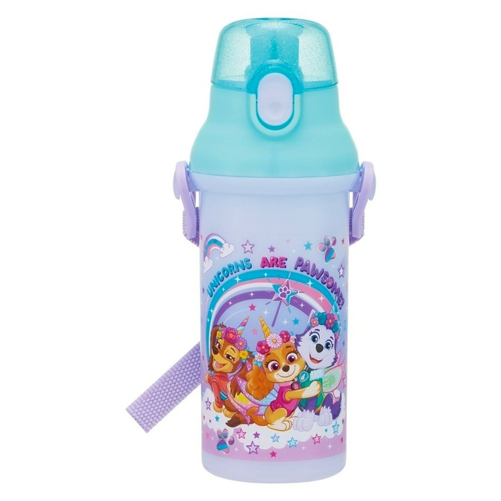 水筒 パウパトロール ユニコーン 直飲みプラワンタッチボトル SKATER スケーター 子供 キッズ ワンプッシュ式 容量480ml 食洗機対応 抗菌 超軽量 723278-PSB5SAN ◆宅