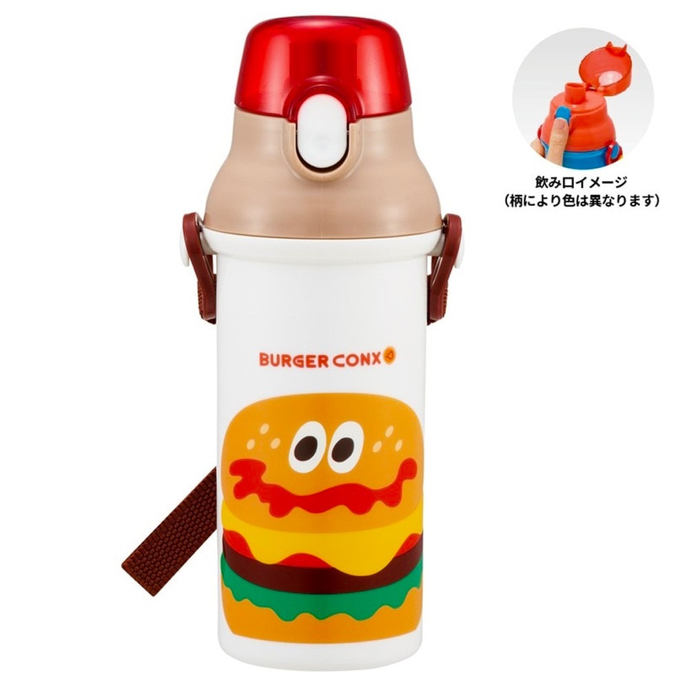 水筒 バーガーコンクス ハロー 直飲みプラワンタッチボトル SKATER スケーター 子供 ワンプッシュ式 容量480ml 食洗機対応 抗菌 超軽量 725609-PSB5SAN ◆宅