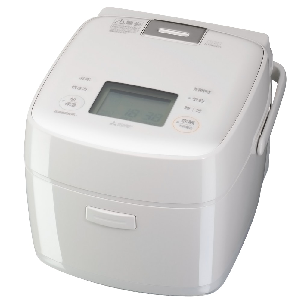 炊飯器 IHジャー NJ-SE06H 白亜麻 しろあま 3.5合 MITSUBISHI 三菱 備長炭コート 炭炊釜 少量炊き 大火力 うま早モード 連続沸騰 ホワイト NJ-SE06H-W ◆宅