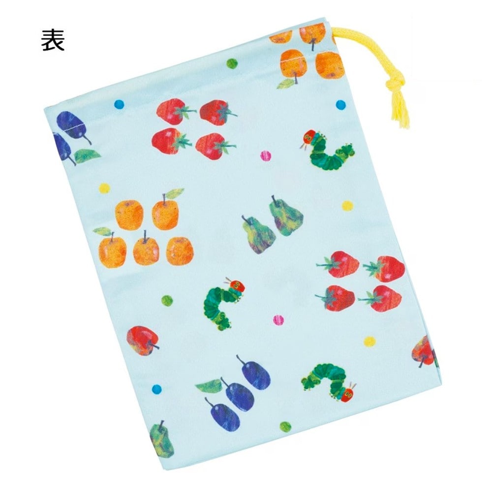 コップ袋 はらぺこあおむし フルーツパターン コップ入れ 歯ブラシ入れ 巾着袋 SKATER スケーター 子供 サイズ205×148mm ポリエステル 726262-KB63SN ◆メ