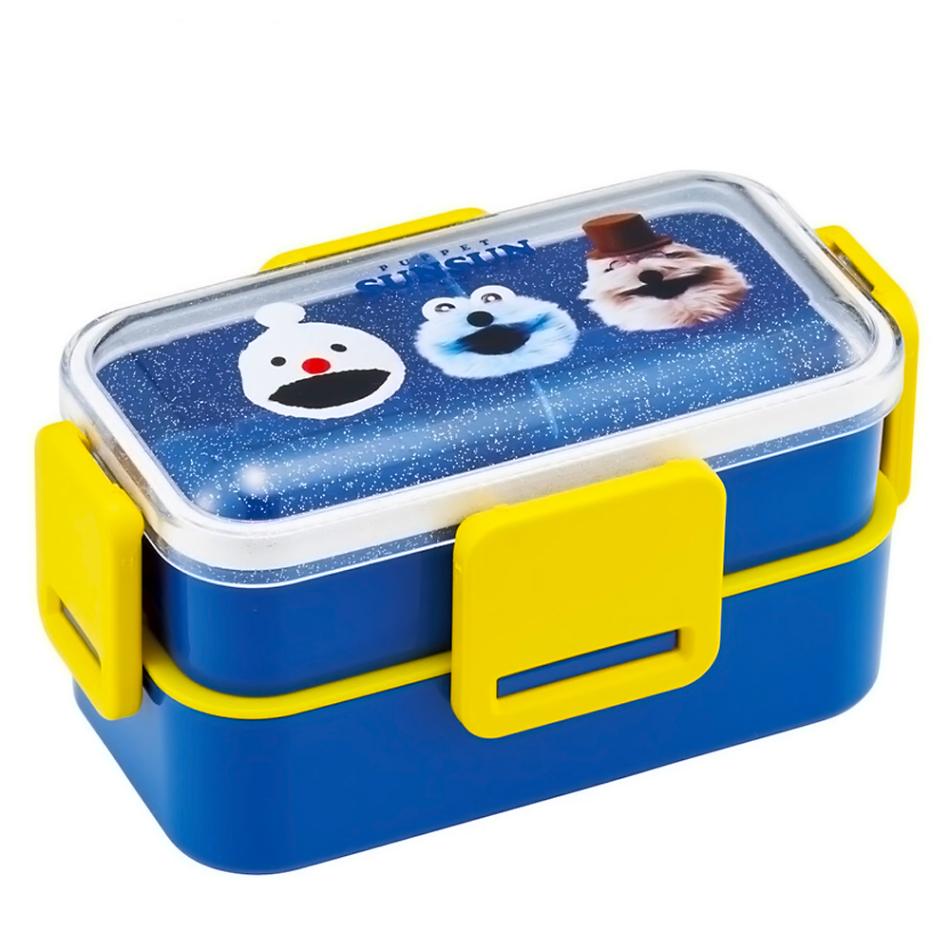 弁当箱 パペットスンスン 2段ふわっと弁当箱 SKATER スケーター 抗菌 容量600ml(上下合計) 4点ロック 食洗機/レンジ対応 712432-PFLW4 ◆宅